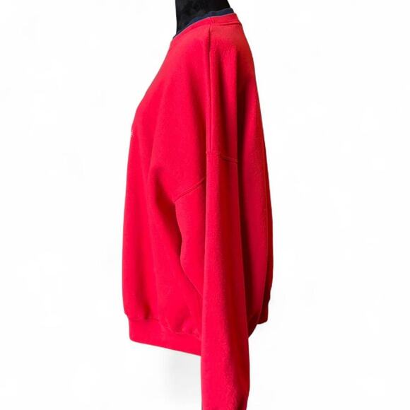 Vintage Disney Red Mickey Mouse Snowflake Sweatshirt Winter Holiday Crewneck - Picture 2 of 8